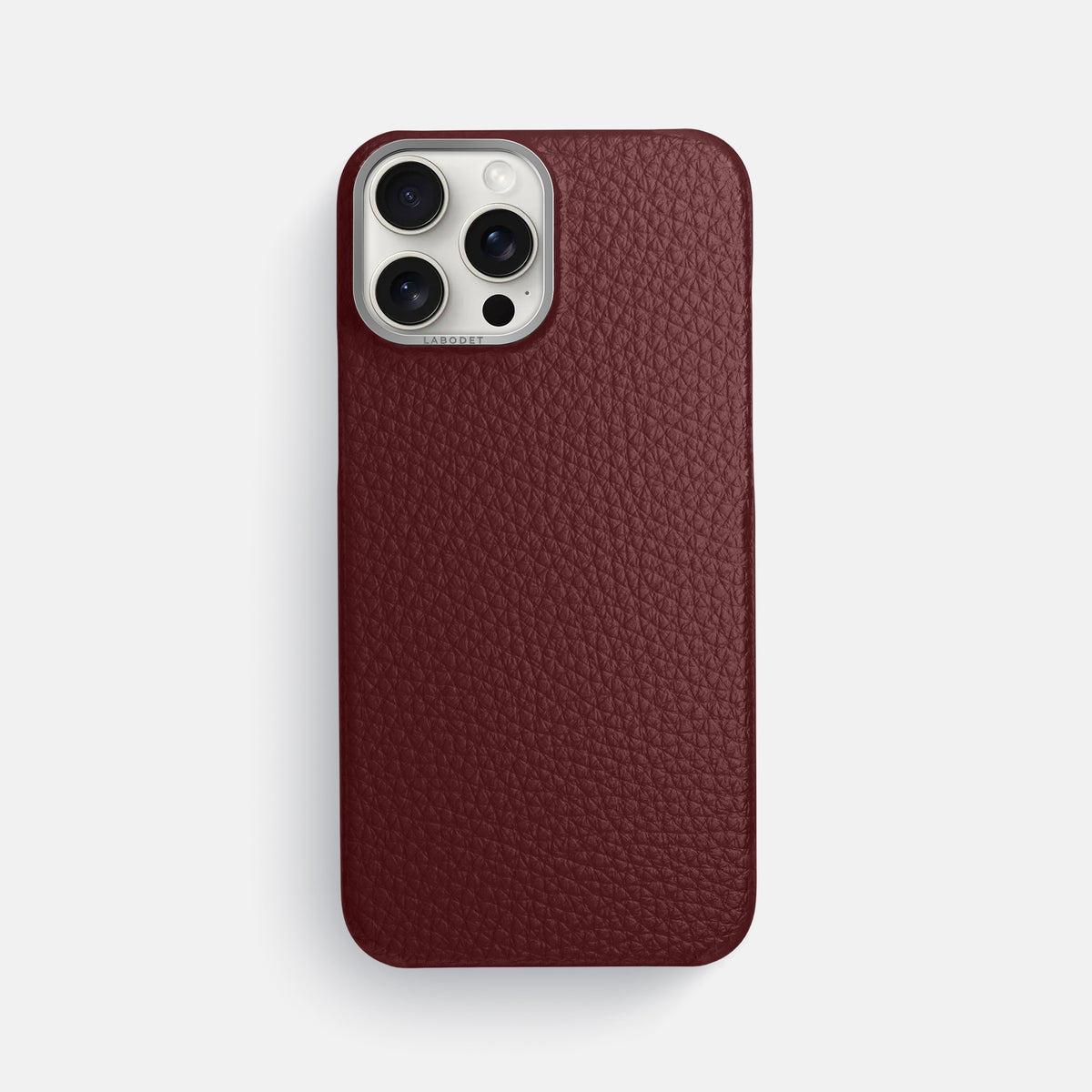 Bordeaux iPhone 16 Pro Max Classic Case Calf with Steel Metal -1 | Bordeaux-Steel