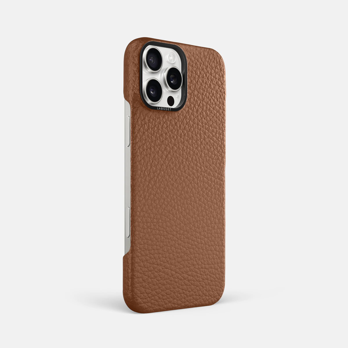 Caramel iPhone 16 Pro Max Classic Case Calf with Black Metal -2 | Caramel-Black