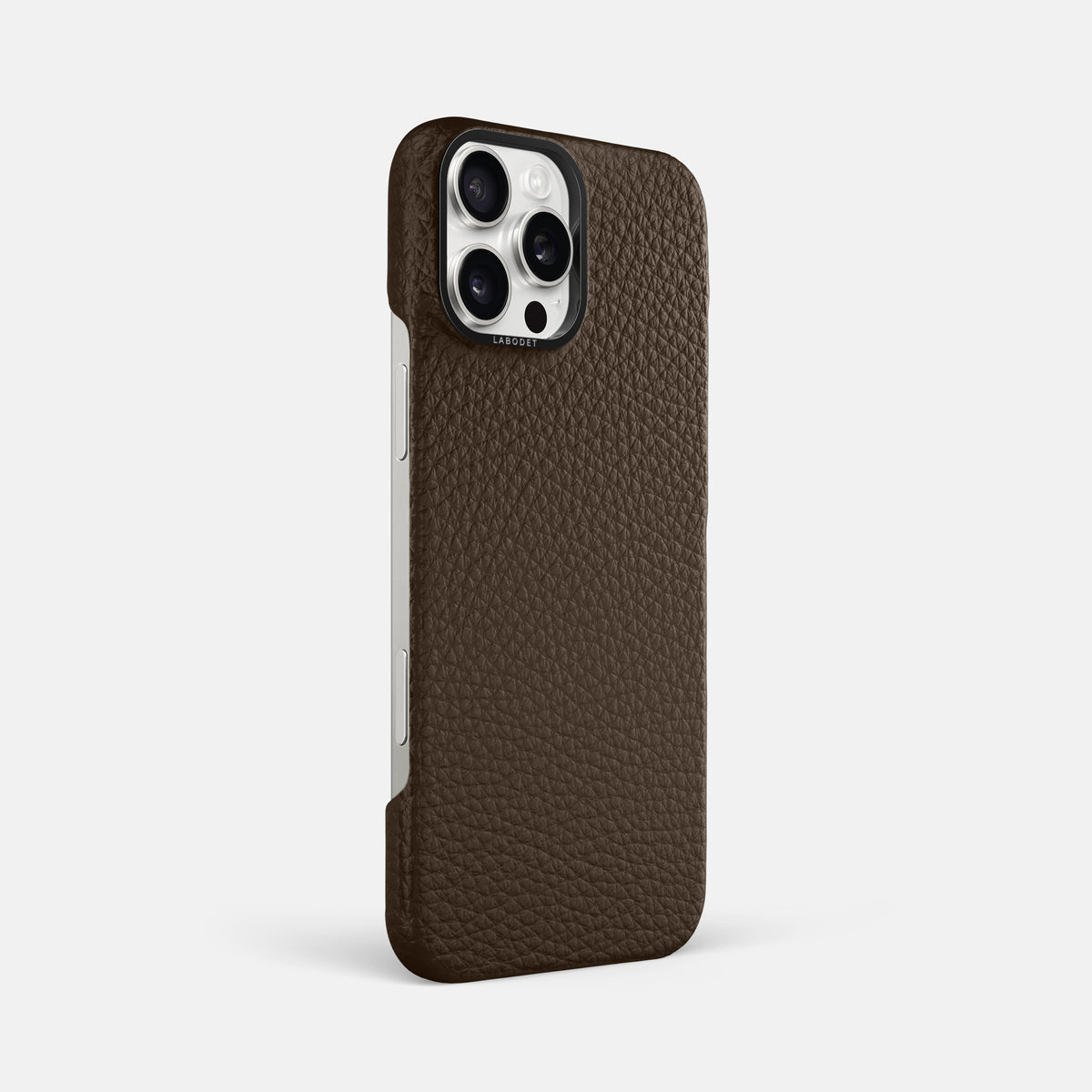 Dark Brown iPhone 16 Pro Max Classic Case Calf with Black Metal -2 | Dark-Brown-Black