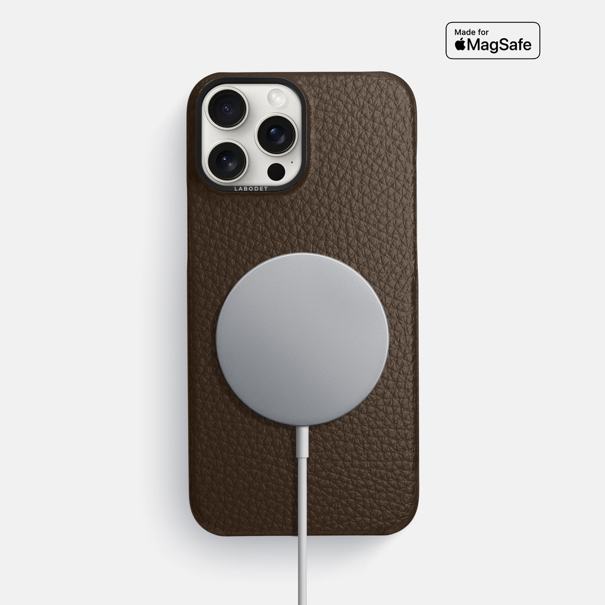 Dark Brown iPhone 16 Pro Max Classic Case Calf with Black Metal -5 | Dark-Brown-Black