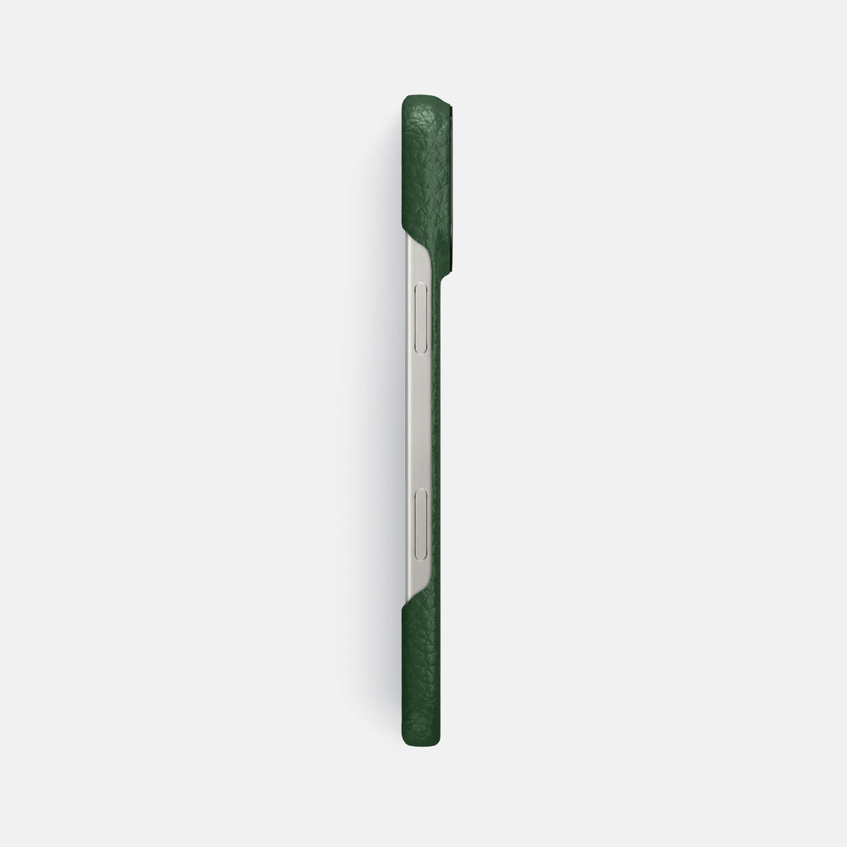 Dark Green iPhone 16 Pro Max Classic Case Calf with Black Metal -3 | Dark-Green-Black