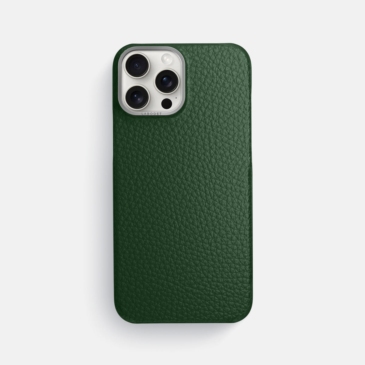 Dark Green iPhone 16 Pro Max Classic Case Calf with Steel Metal -1 | Dark-Green-Steel