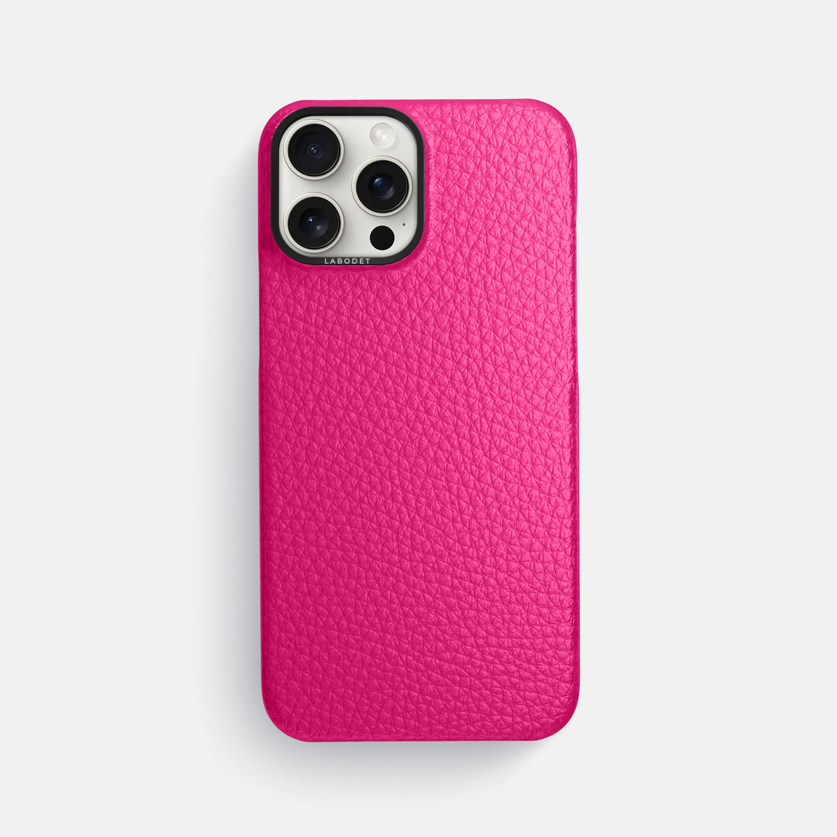 Magenta iPhone 16 Pro Max Classic Case Calf with Black Metal -1 | Magenta-Black