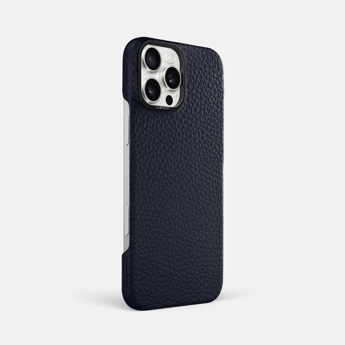 Marine iPhone 16 Pro Max Classic Case Calf with Black Metal -2 | Marine-Black