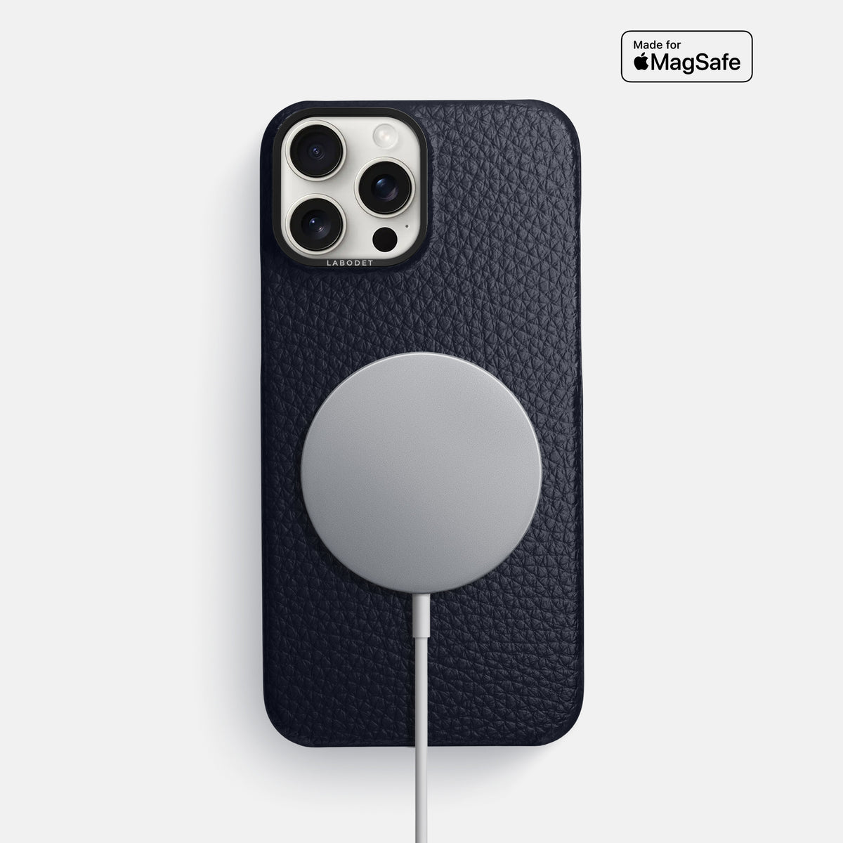 Marine iPhone 16 Pro Max Classic Case Calf with Black Metal -5 | Marine-Black