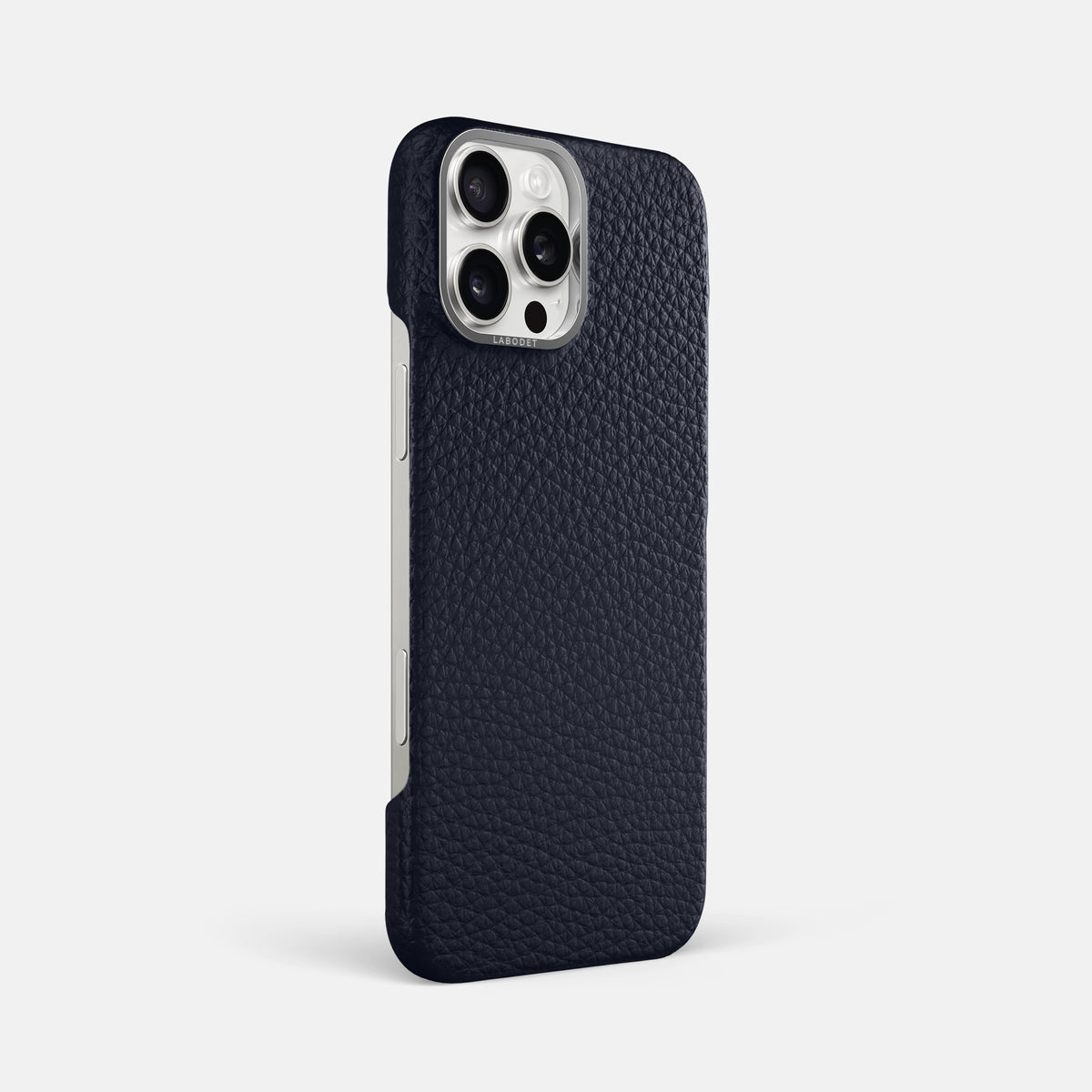 Marine iPhone 16 Pro Max Classic Case Calf with Steel Metal -2 | Marine-Steel