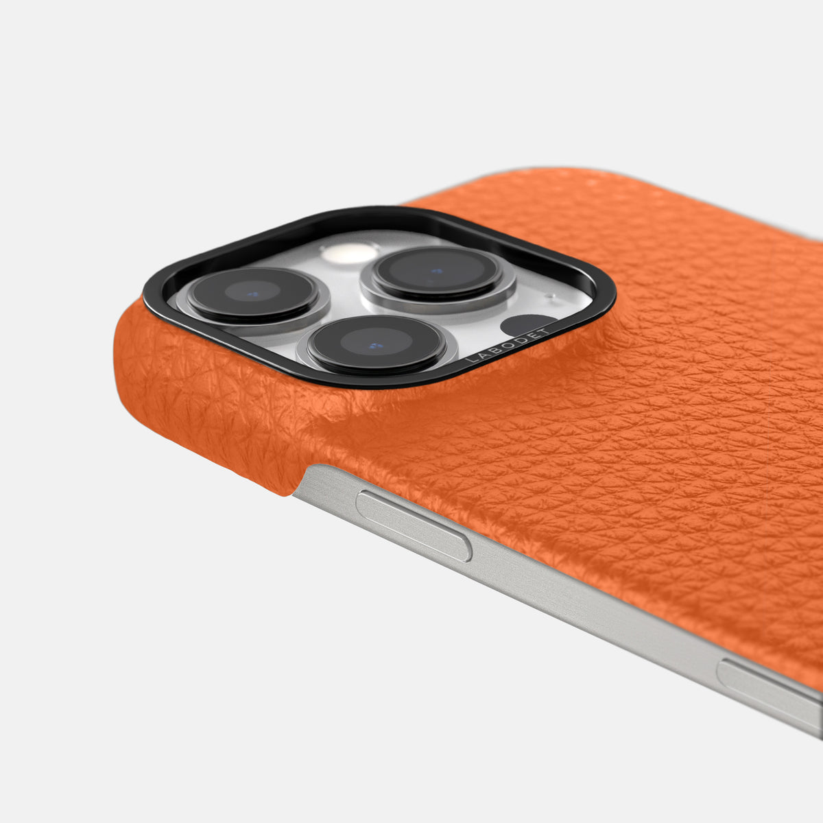 Orange iPhone 16 Pro Max Classic Case Calf with Black Metal -6 | Orange-Black