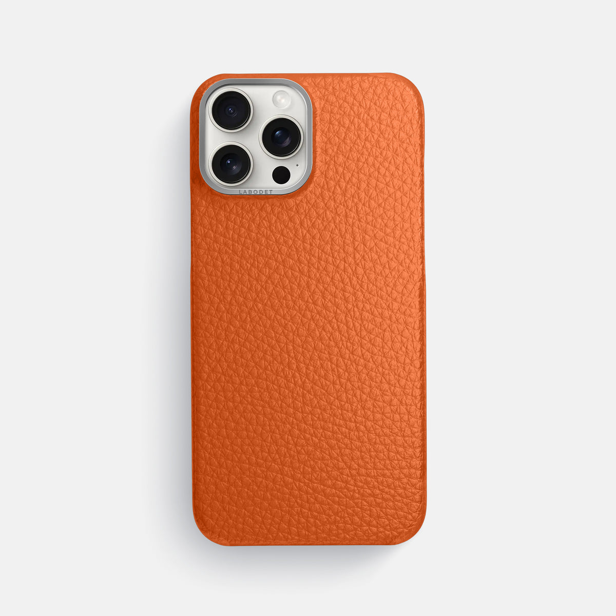 Orange iPhone 16 Pro Max Classic Case Calf with Steel Metal -1 | Orange-Steel