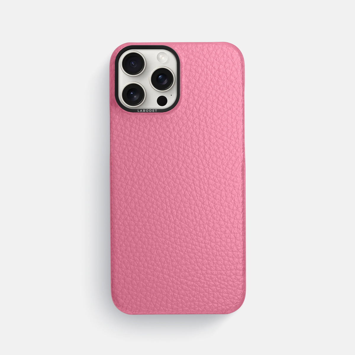 Pink iPhone 16 Pro Max Classic Case Calf with Black Metal -1 | Pink-Black
