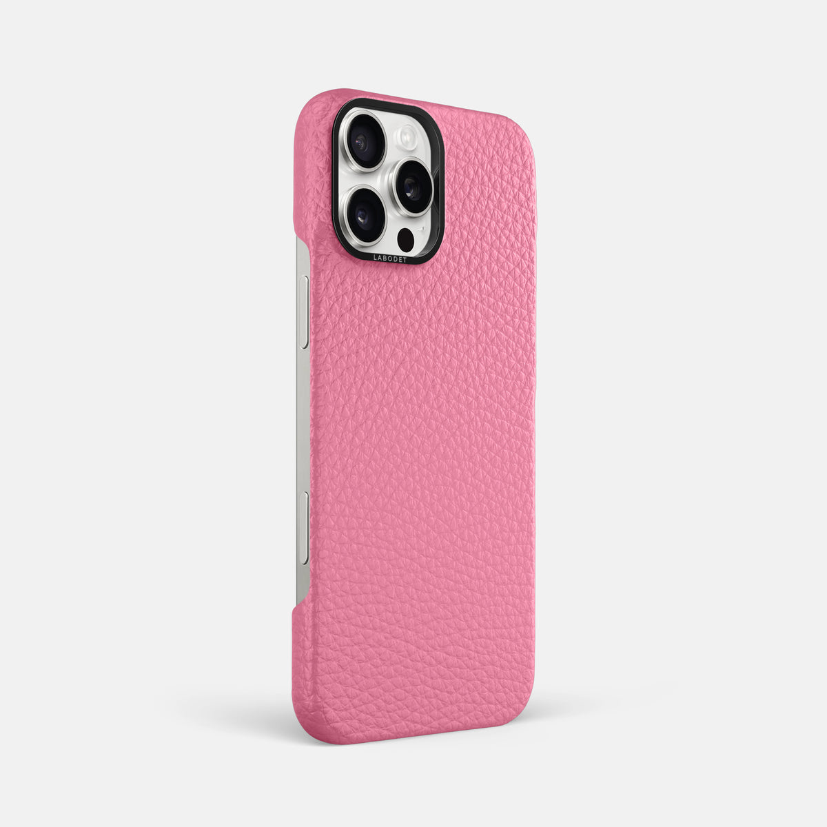 Pink iPhone 16 Pro Max Classic Case Calf with Black Metal -2 | Pink-Black