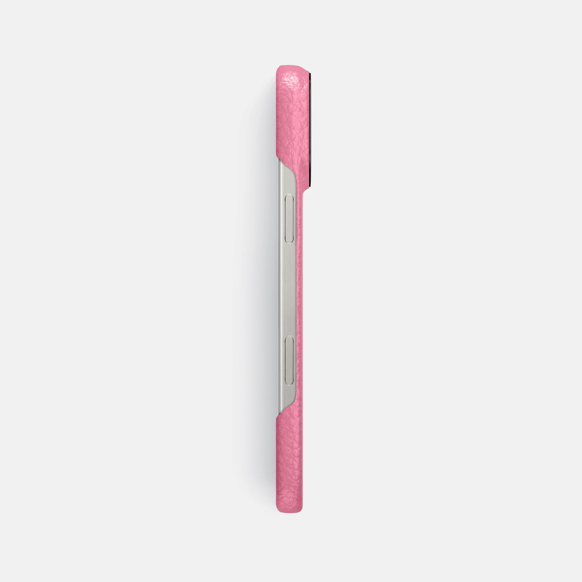 Pink iPhone 16 Pro Max Classic Case Calf with Black Metal -3 | Pink-Black