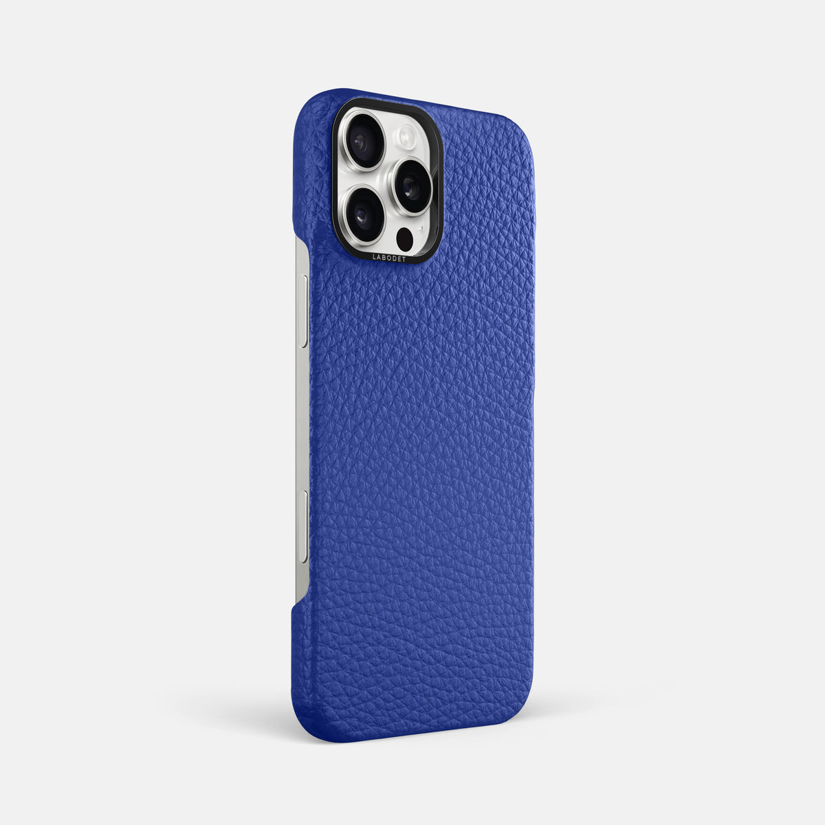 Royal Blue iPhone 16 Pro Max Classic Case Calf with Black Metal -2 | Royal-Blue-Black