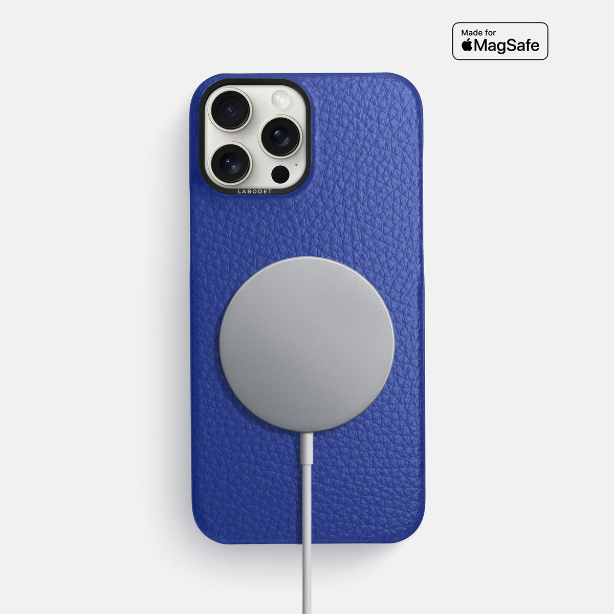 Royal Blue iPhone 16 Pro Max Classic Case Calf with Black Metal -5 | Royal-Blue-Black