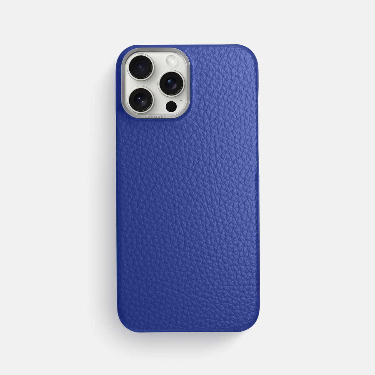 Royal Blue iPhone 16 Pro Max Classic Case Calf with Steel Metal -1 | Royal-Blue-Steel