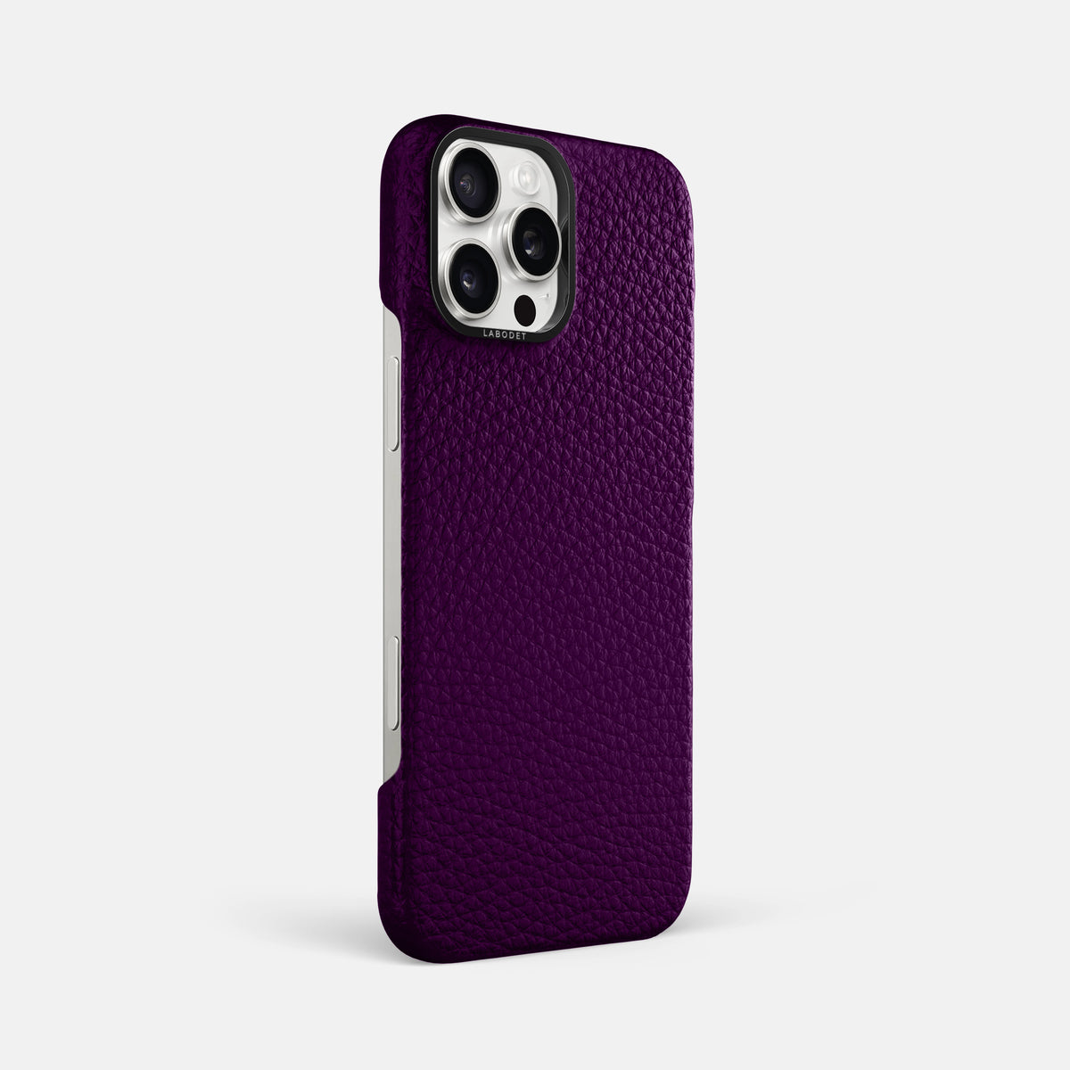 Violet iPhone 16 Pro Max Classic Case Calf with Black Metal -2 | Violet-Black
