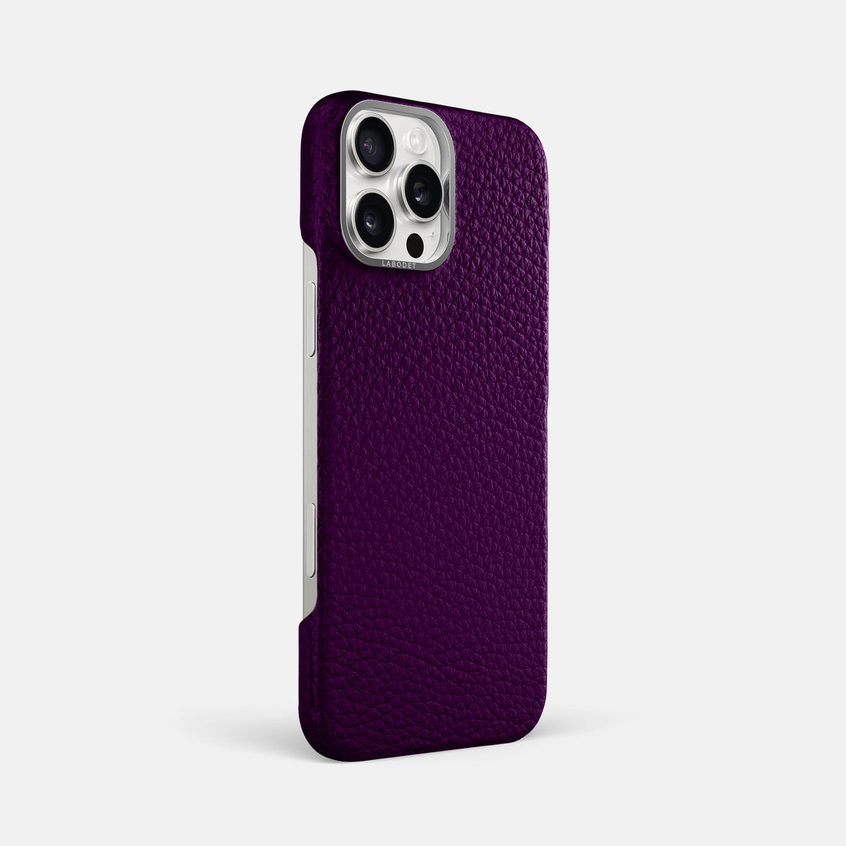Violet iPhone 16 Pro Max Classic Case Calf with Steel Metal -2 | Violet-Steel