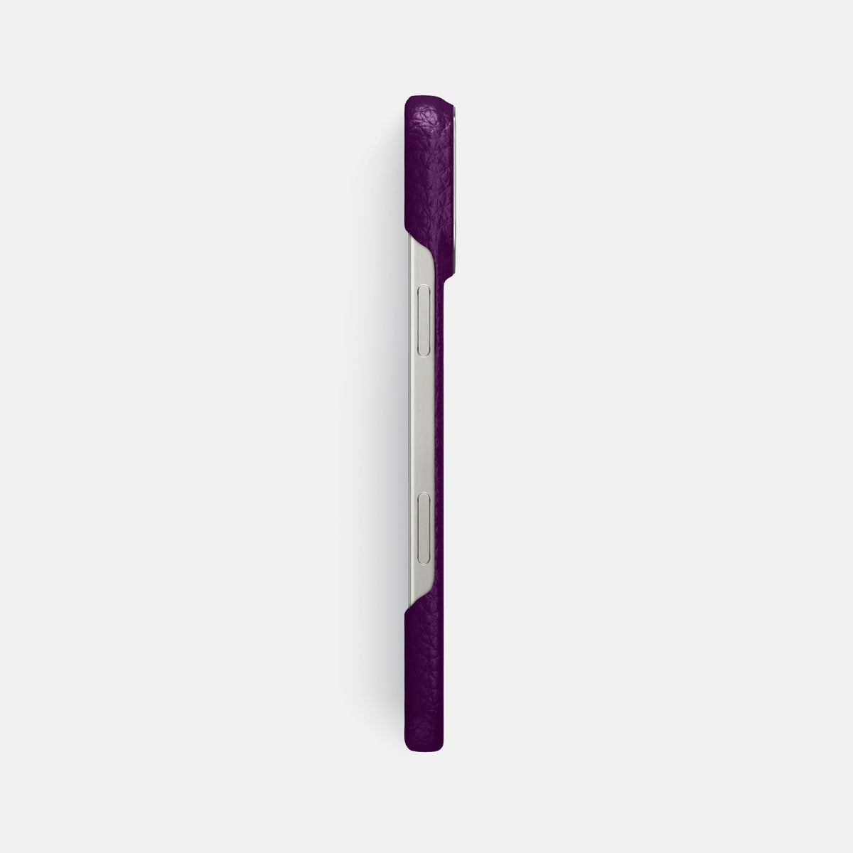 Violet iPhone 16 Pro Max Classic Case Calf with Steel Metal -3 | Violet-Steel