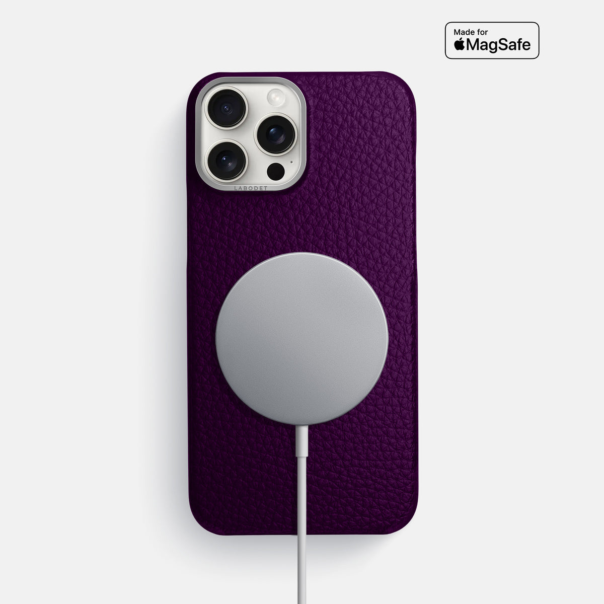 Violet iPhone 16 Pro Max Classic Case Calf with Steel Metal -5 | Violet-Steel