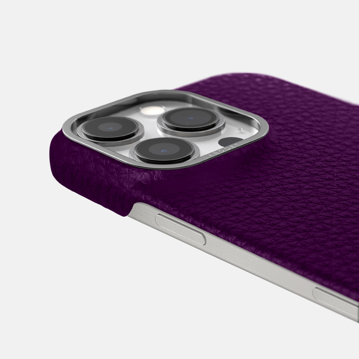 Violet iPhone 16 Pro Max Classic Case Calf with Steel Metal -6 | Violet-Steel
