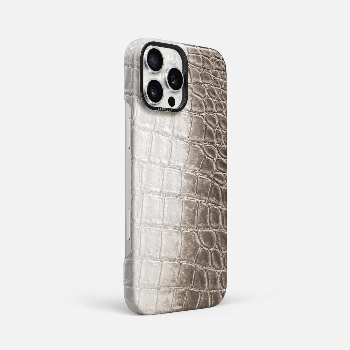 Dark iPhone 16 Pro Max Classic Case Himalayan Crocodile with Black Metal -2 | Dark-Black