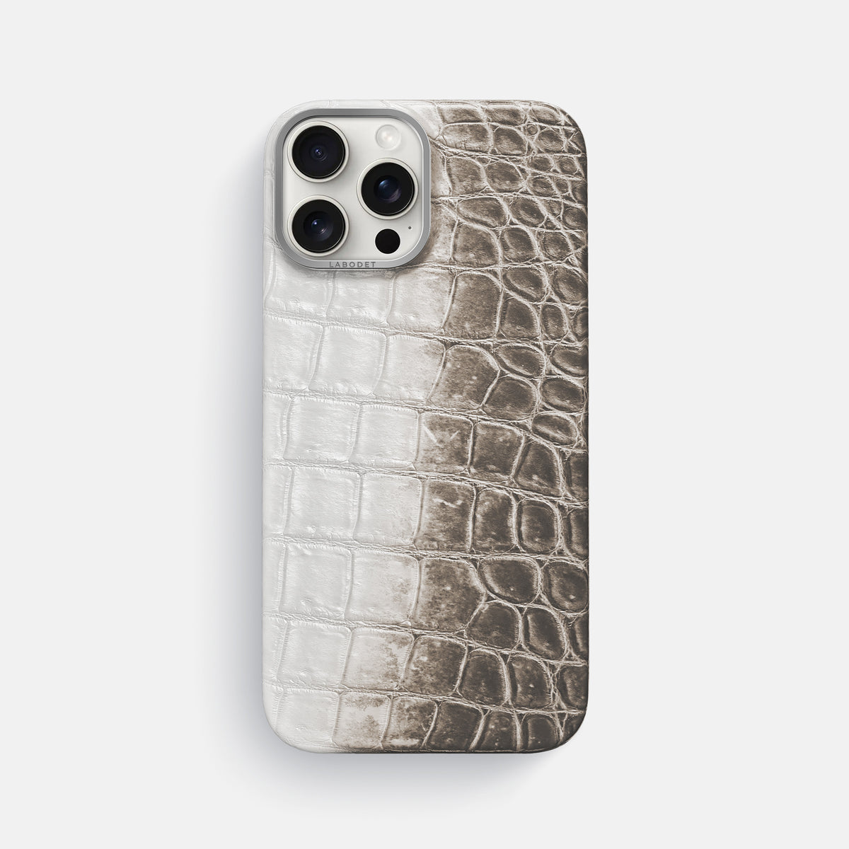 Dark iPhone 16 Pro Max Classic Case Himalayan Crocodile with Steel Metal -1 | Dark-Steel