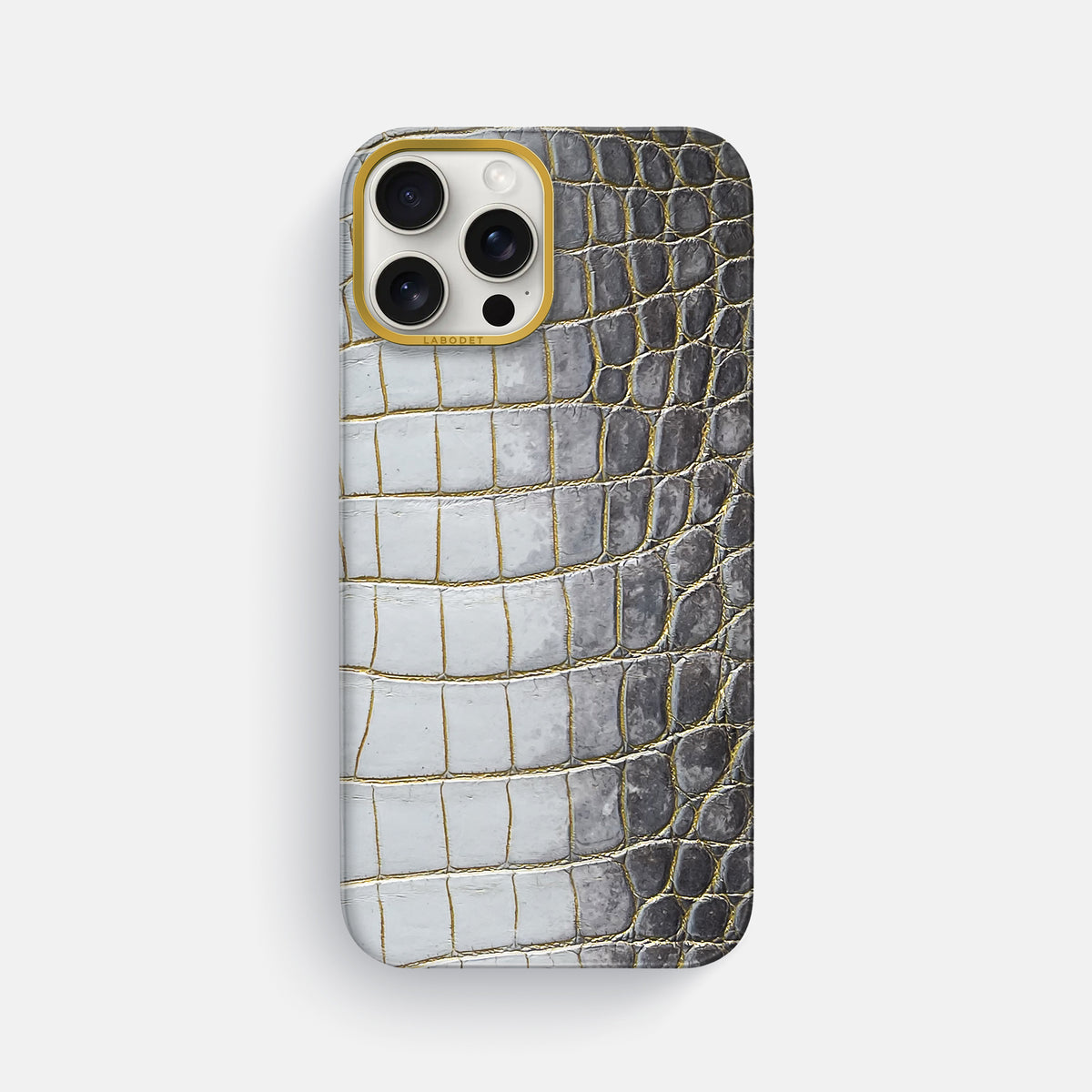 Gold iPhone 16 Pro Max Classic Case Himalayan Crocodile with Gold Metal -1 | Gold-Gold