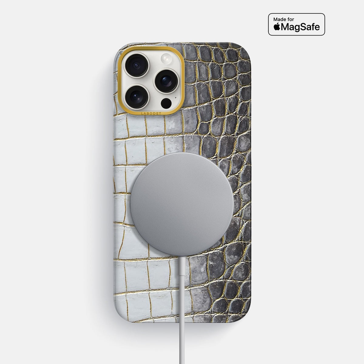 Gold iPhone 16 Pro Max Classic Case Himalayan Crocodile with Gold Metal -4 | Gold-Gold