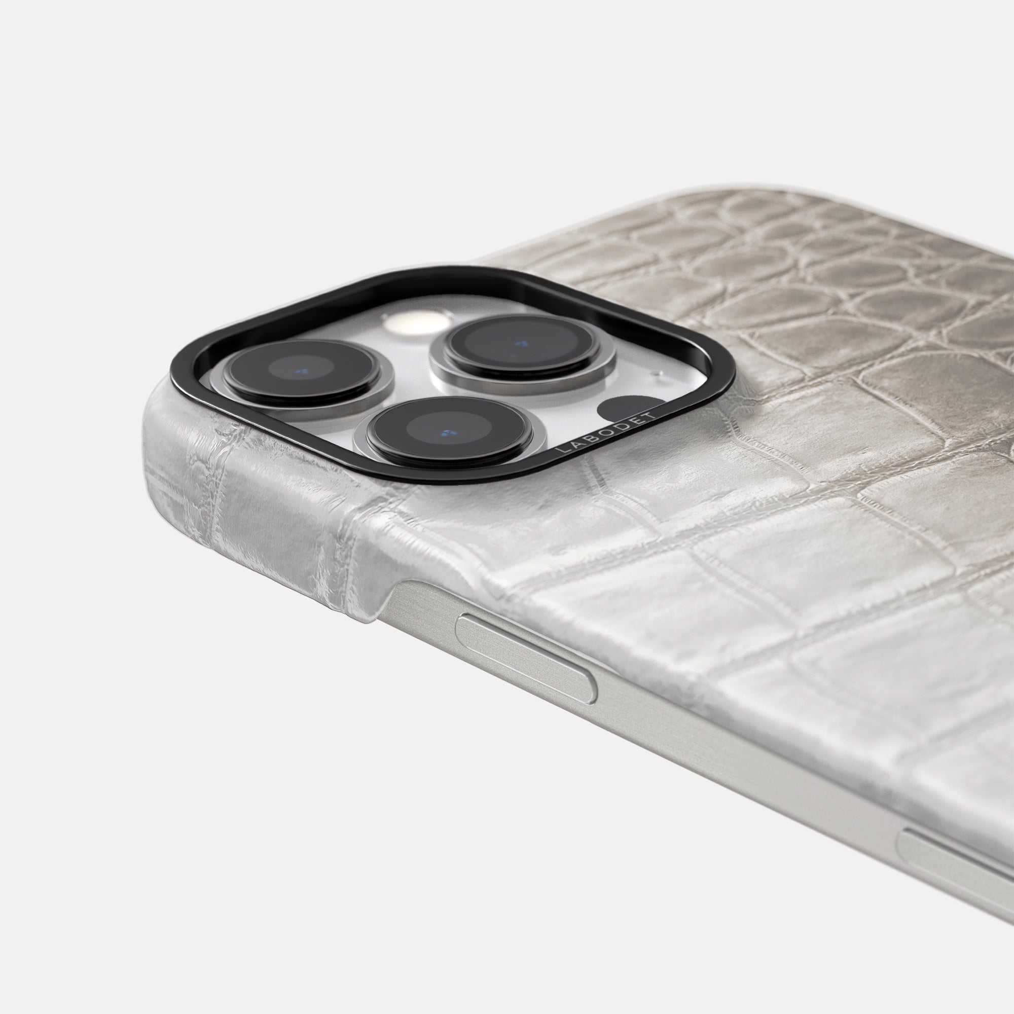 LABODÉT レザーケースブラッククロコダイルiPhone16 Pro Max Classic Case For iPhone 16 Pro Max In Porosus Crocodile