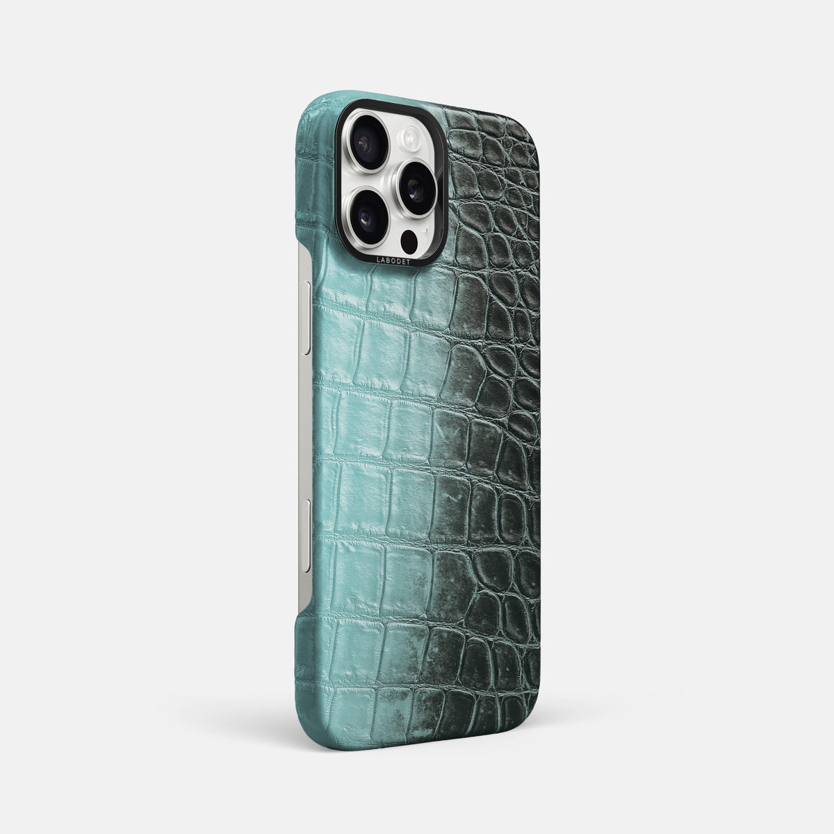 Light-Mint iPhone 16 Pro Max Classic Case Himalayan Crocodile with Black Metal -2 | Light-Mint-Black