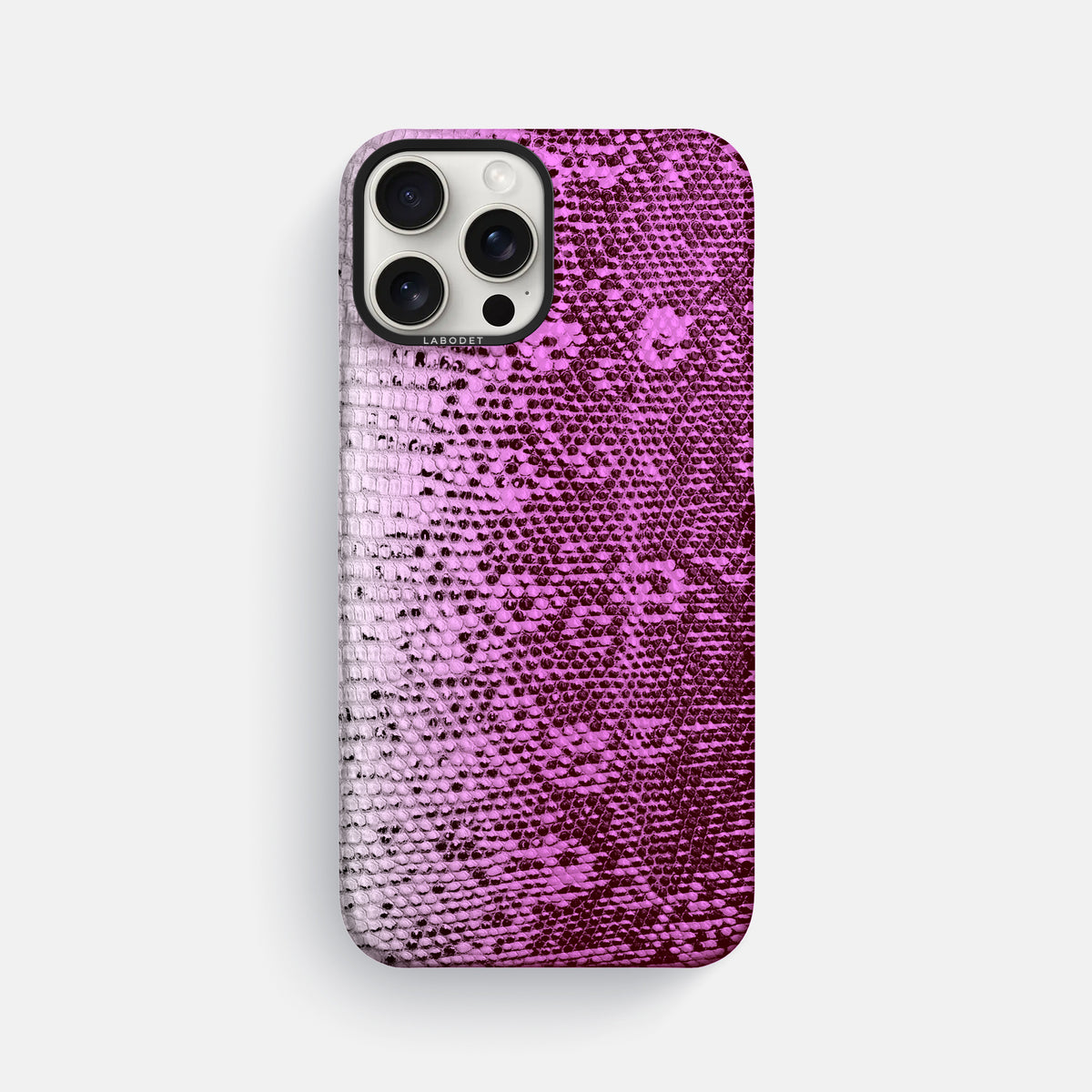 Fuchsia iPhone 16 Pro Max Himalayan Lizard Classic Case with Black Metal -1 | Fuchsia-Black