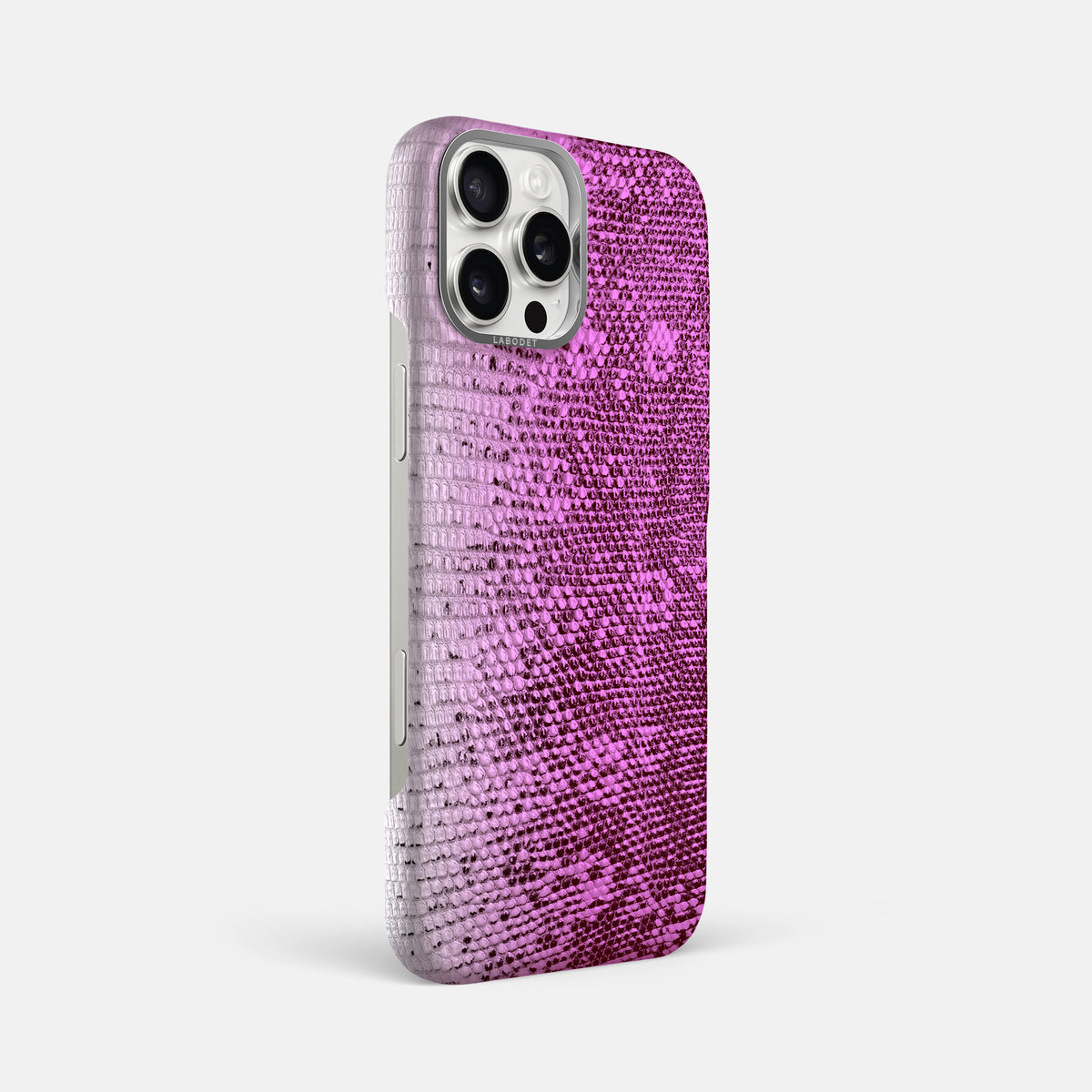 Fuchsia iPhone 16 Pro Max Himalayan Lizard Classic Case with Steel Metal -2 | Fuchsia-Steel
