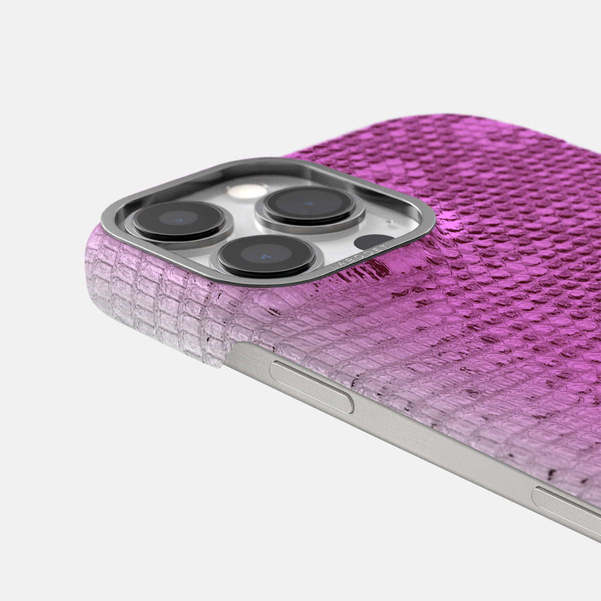 Fuchsia iPhone 16 Pro Max Himalayan Lizard Classic Case with Steel Metal -6 | Fuchsia-Steel