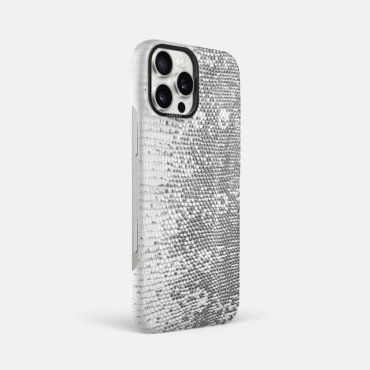 Light iPhone 16 Pro Max Himalayan Lizard Classic Case with Black Metal -2 | Light-Black