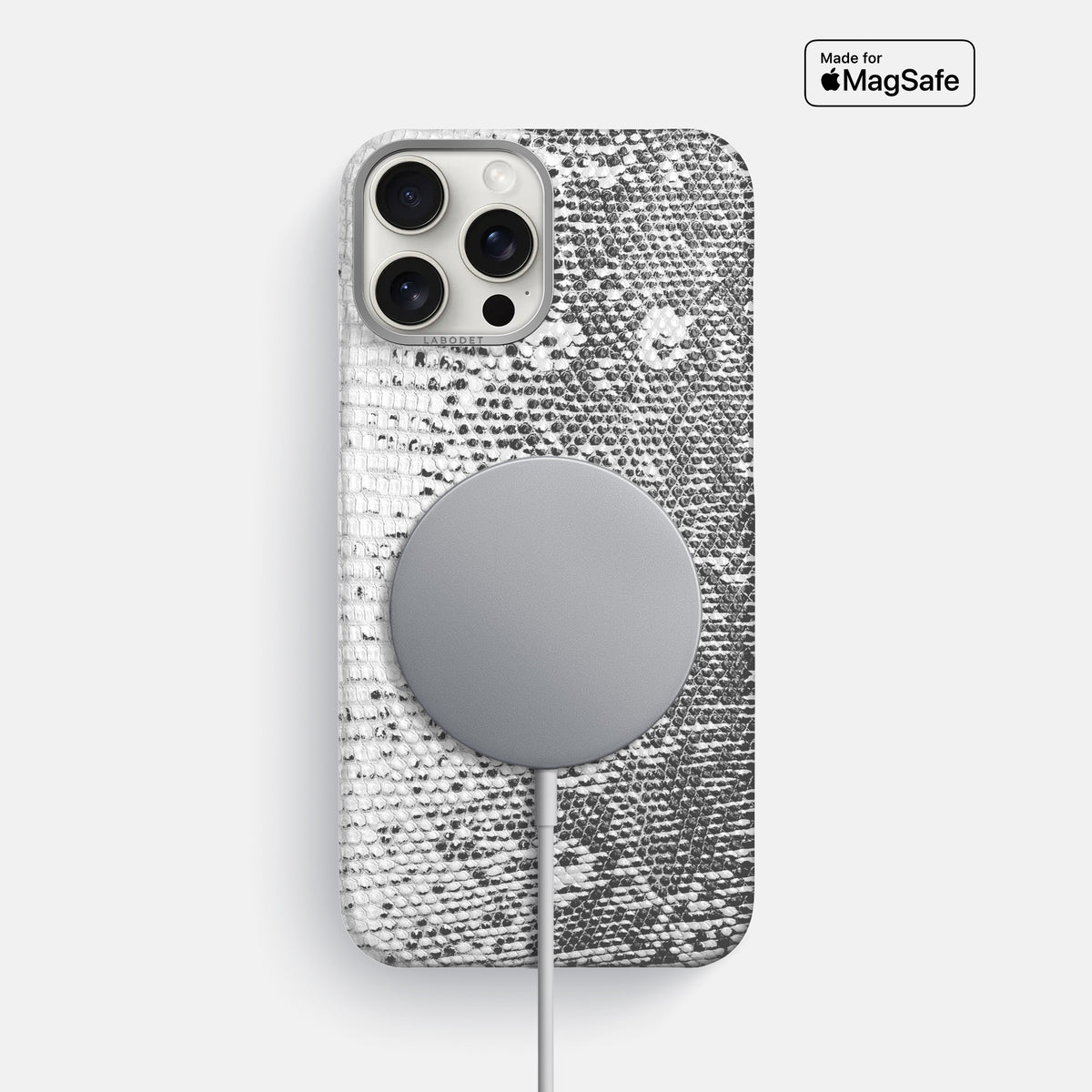 Light iPhone 16 Pro Max Himalayan Lizard Classic Case with Steel Metal -5 | Light-Steel