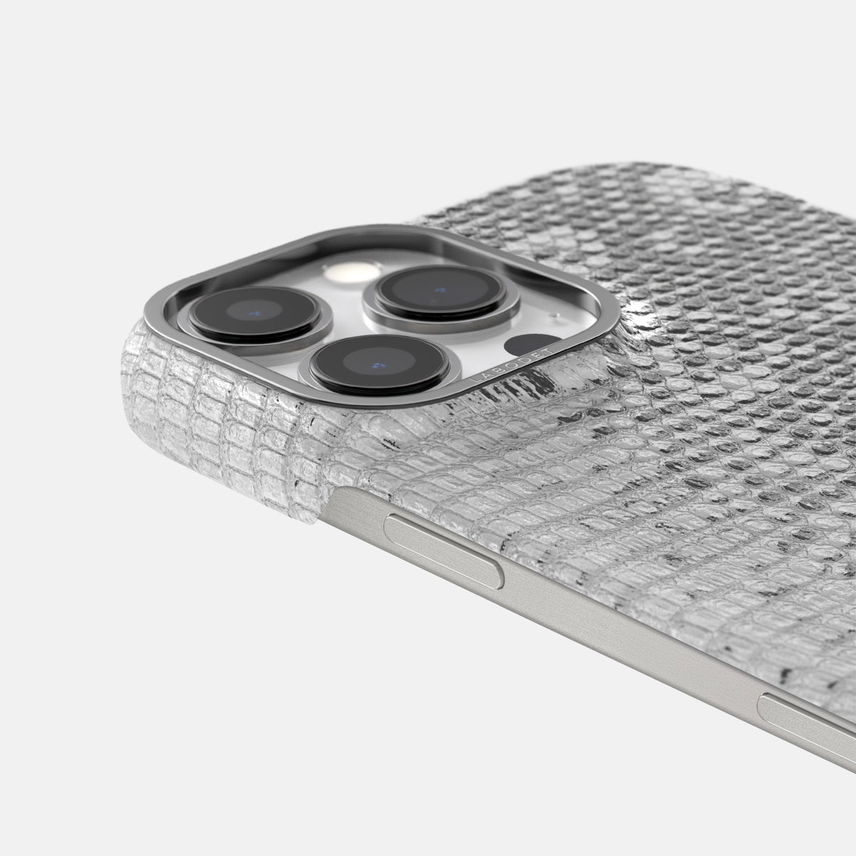 Light iPhone 16 Pro Max Himalayan Lizard Classic Case with Steel Metal -6 | Light-Steel