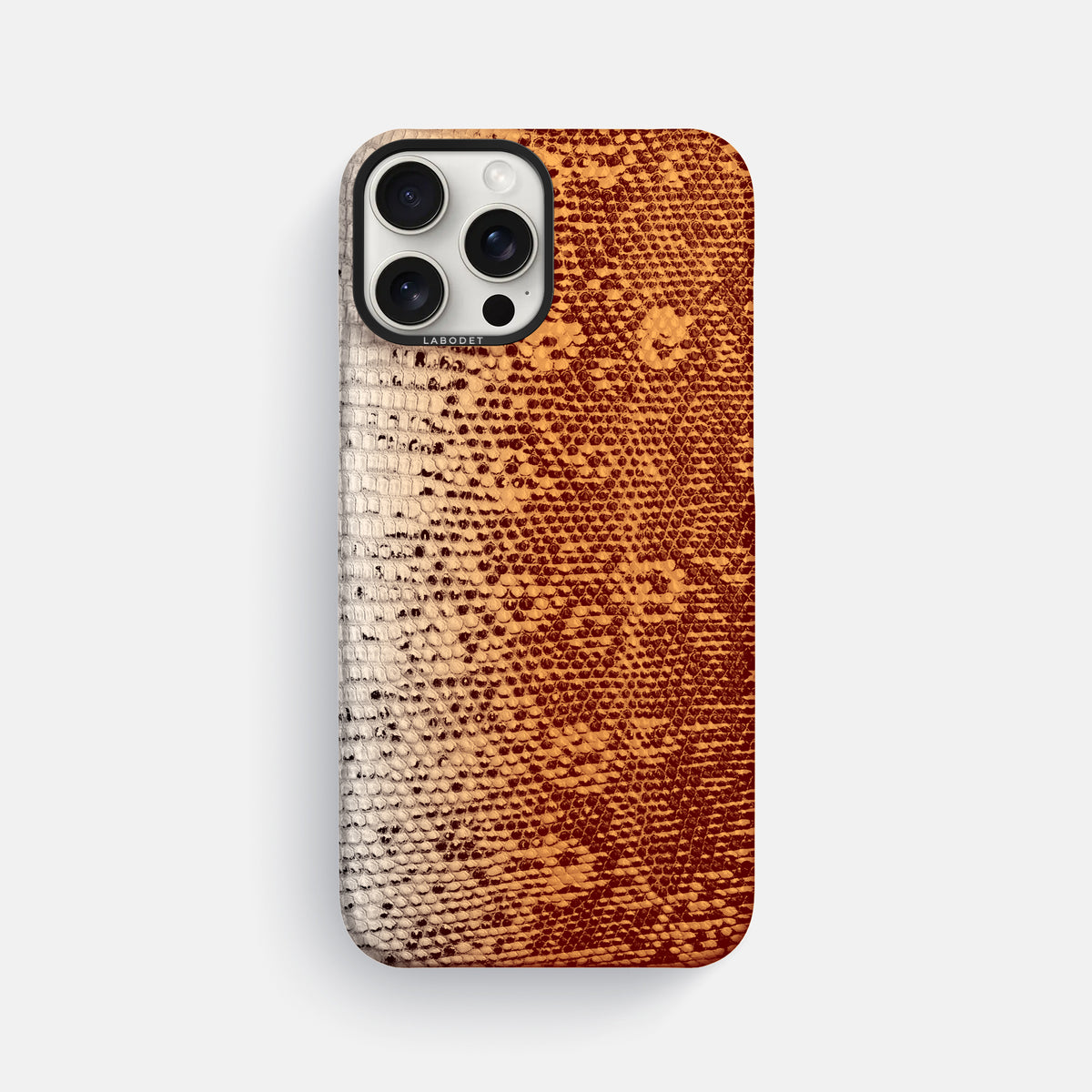 Orange iPhone 16 Pro Max Himalayan Lizard Classic Case with Black Metal -1 | Orange-Black