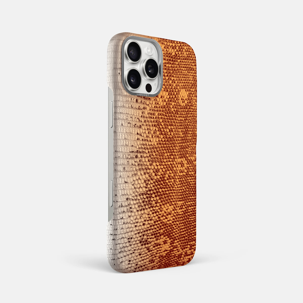 Orange iPhone 16 Pro Max Himalayan Lizard Classic Case with Steel Metal -2 | Orange-Steel