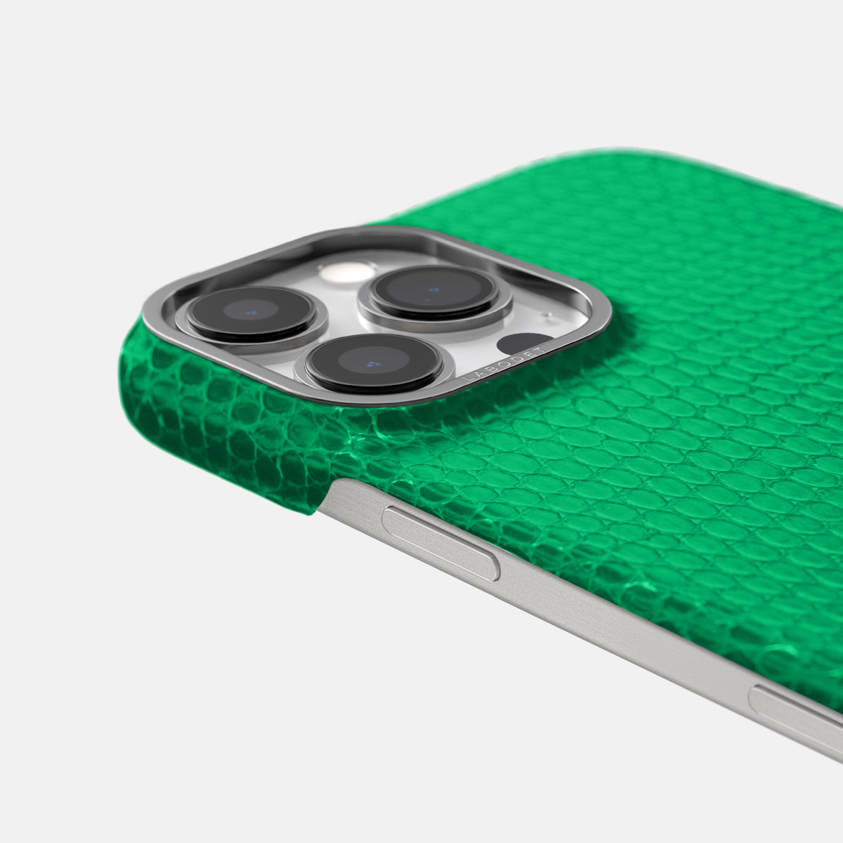 Apple-Green iPhone 16 Pro Max Classic Case Lizard with Steel Metal -6 | Apple-Green-Steel