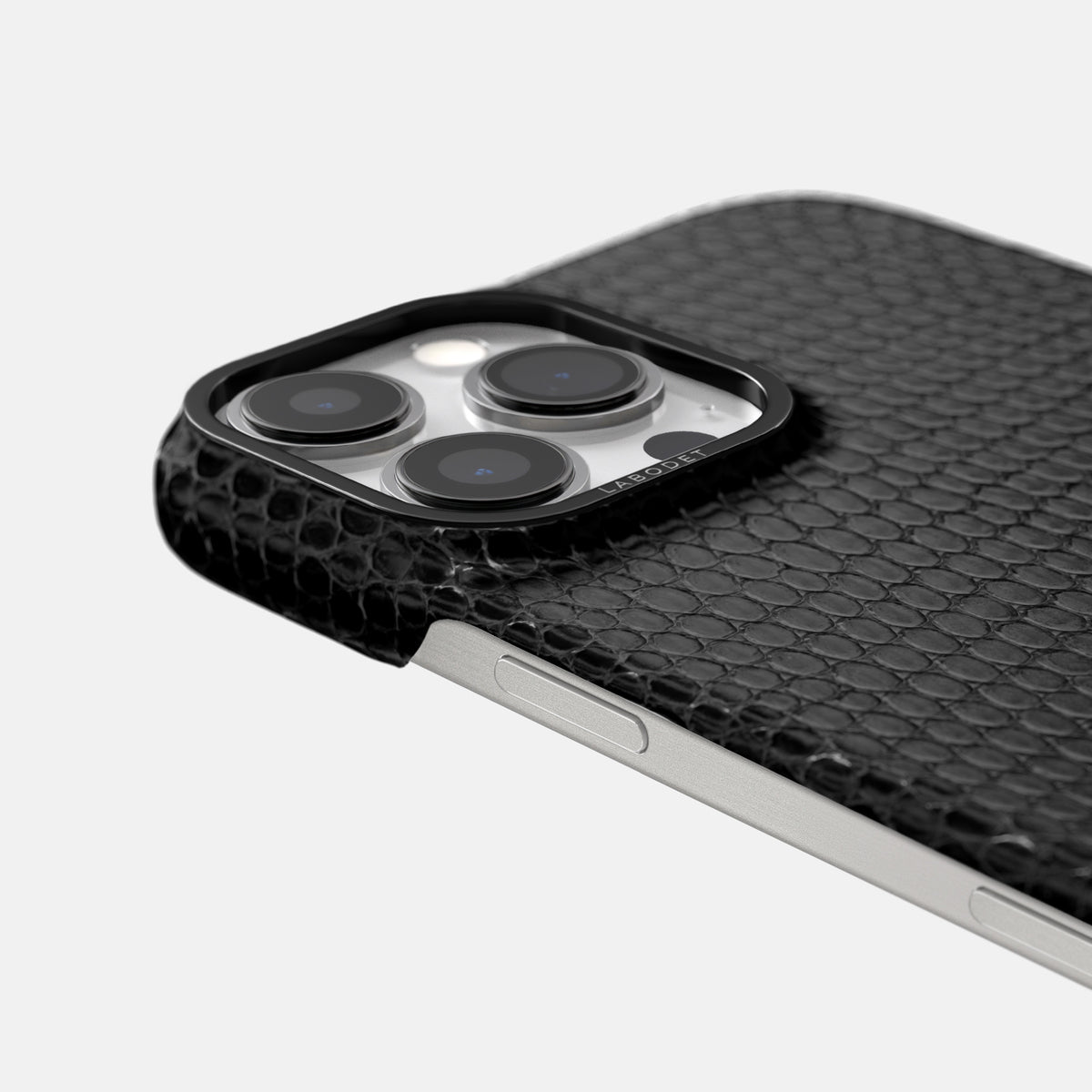 Black iPhone 16 Pro Max Classic Case Lizard with Black Metal -6 | Black-Black
