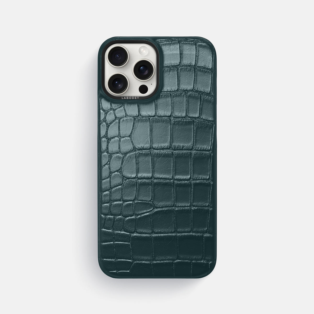 Metallic-Blue iPhone 16 Pro Max Classic Case Alligator with Black Metal -1 | Metallic-Blue-Black