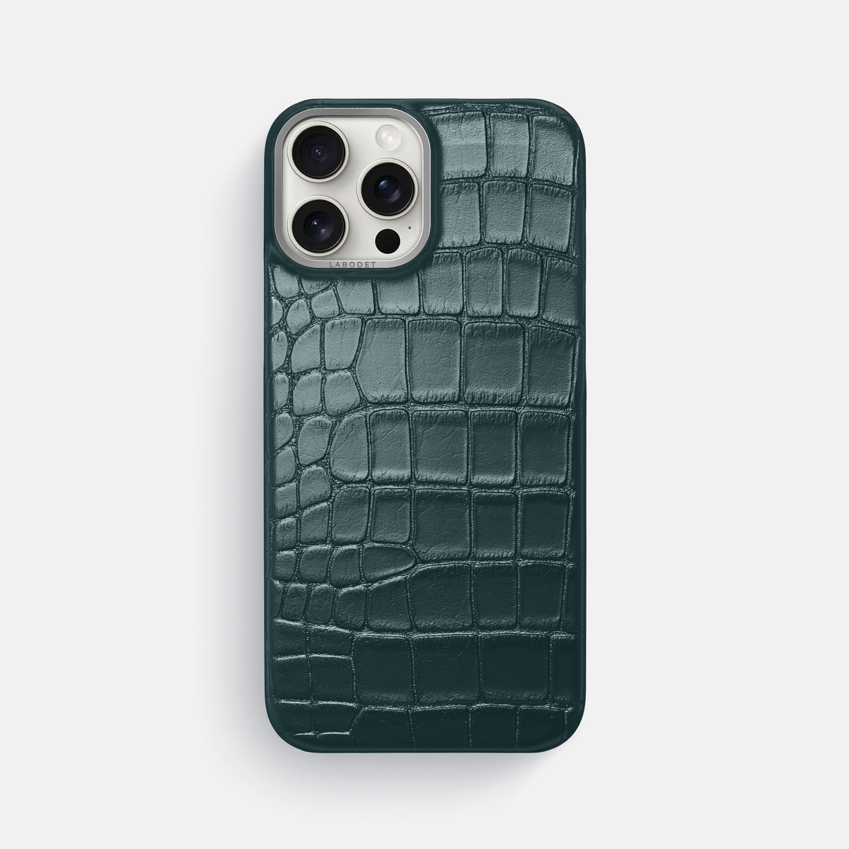 Metallic-Blue iPhone 16 Pro Max Classic Case Alligator with Steel Metal -1 | Metallic-Blue-Steel
