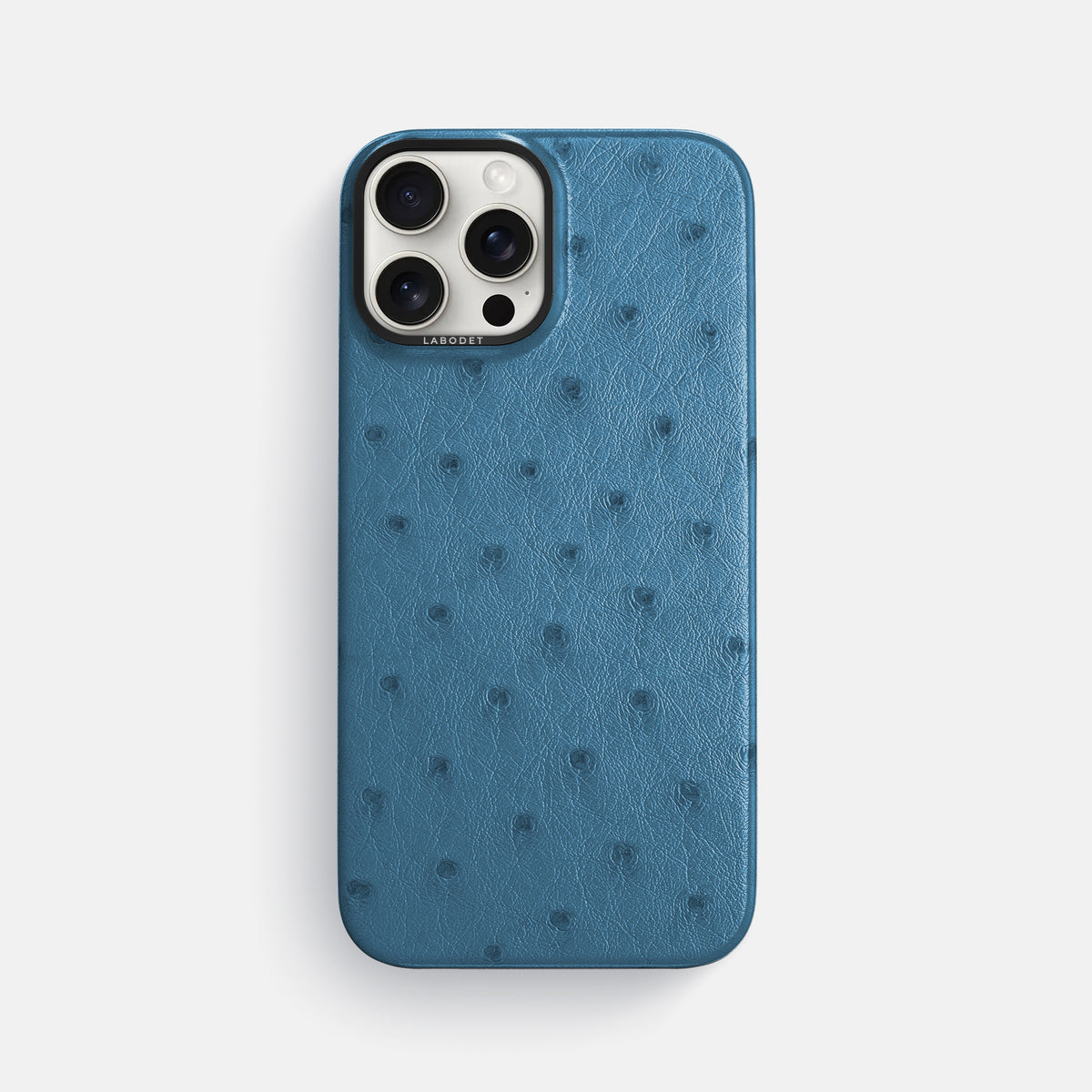 Blue-Jeans iPhone 16 Pro Max Classic Case Ostrich with Black Metal -1 | Blue-Jeans-Black