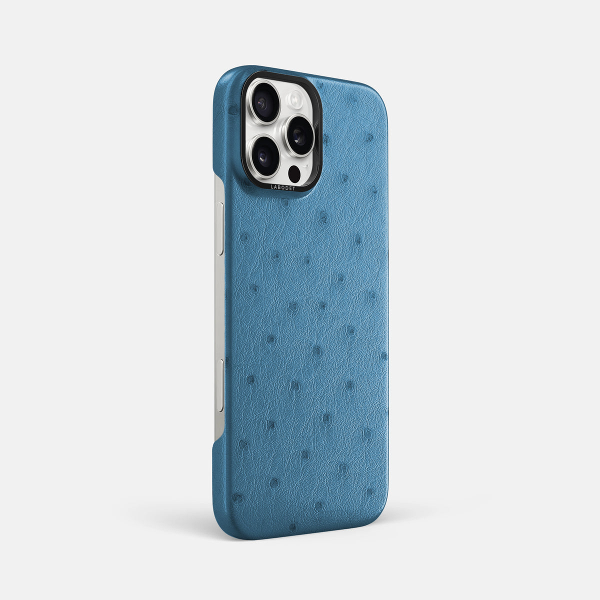 Blue-Jeans iPhone 16 Pro Max Classic Case Ostrich with Black Metal -2 | Blue-Jeans-Black