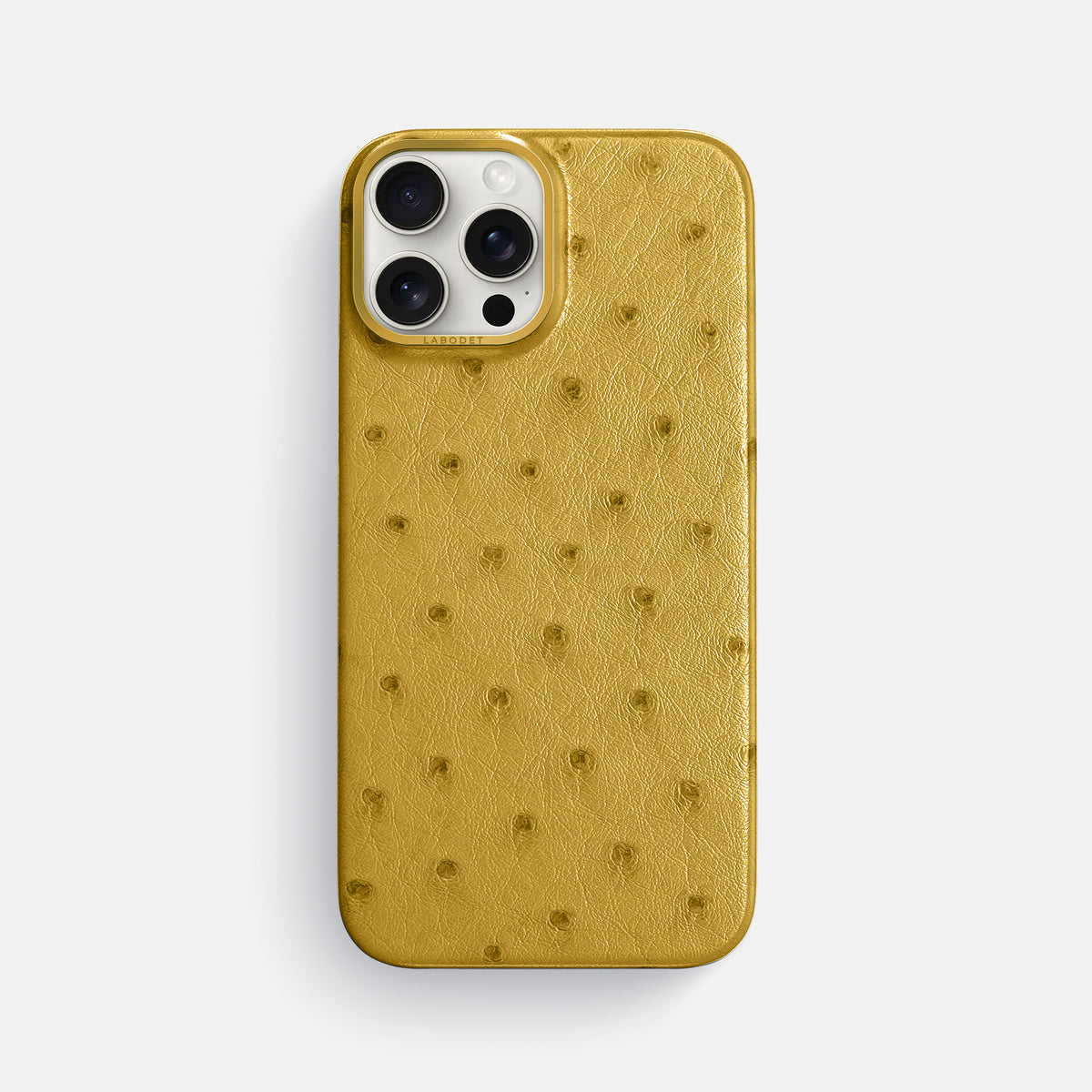 Gold iPhone 16 Pro Max Classic Case Ostrich with Gold Metal -1 | Gold-Gold