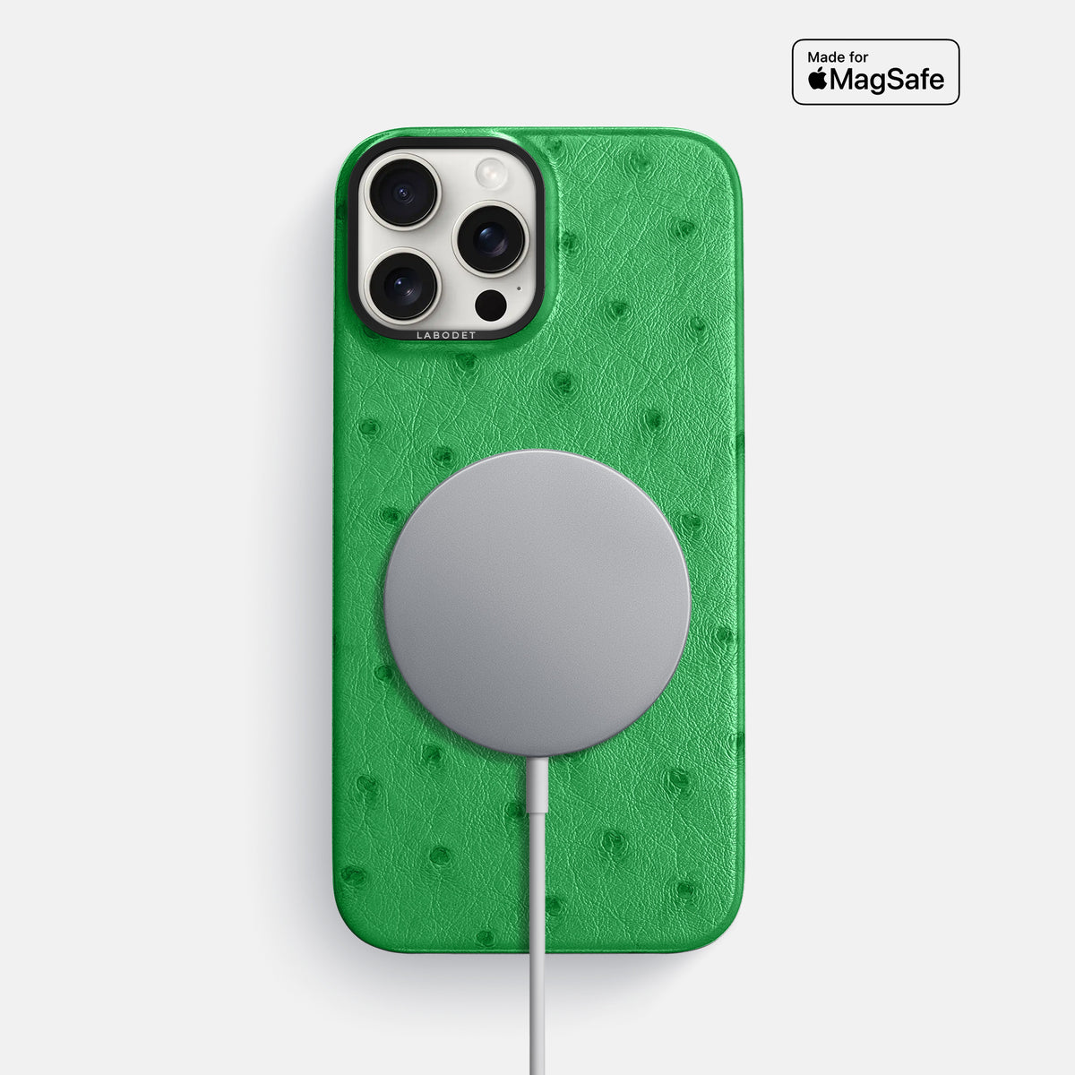 Kentucky Green iPhone 16 Pro Max Classic Case Ostrich with Black Metal -5 | Kentucky-Green-Black