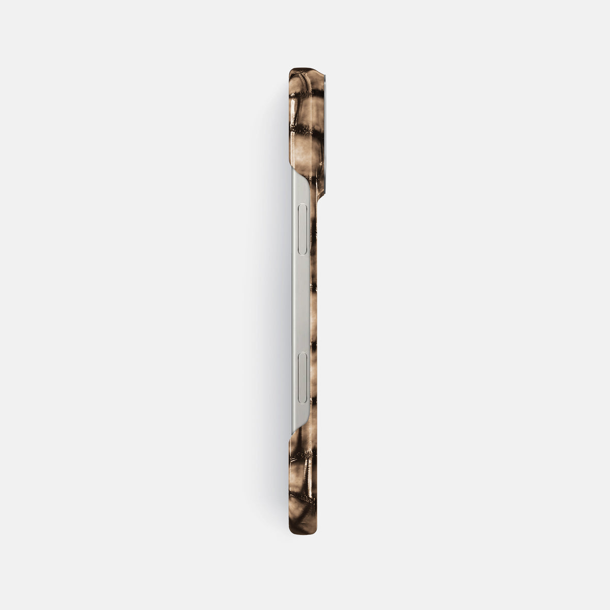 Etoupe iPhone 16 Pro Max Classic Case Patina Alligator with Steel Metal -3 | Etoupe-Steel