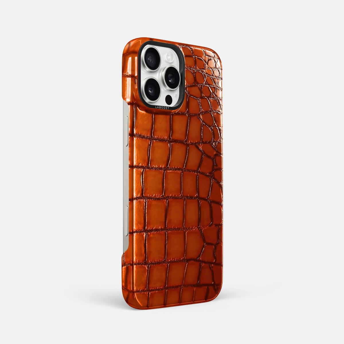 Clay-Court iPhone 16 Pro Max Classic Case Patina Alligator with Black Metal -2 | Clay-Court-Black