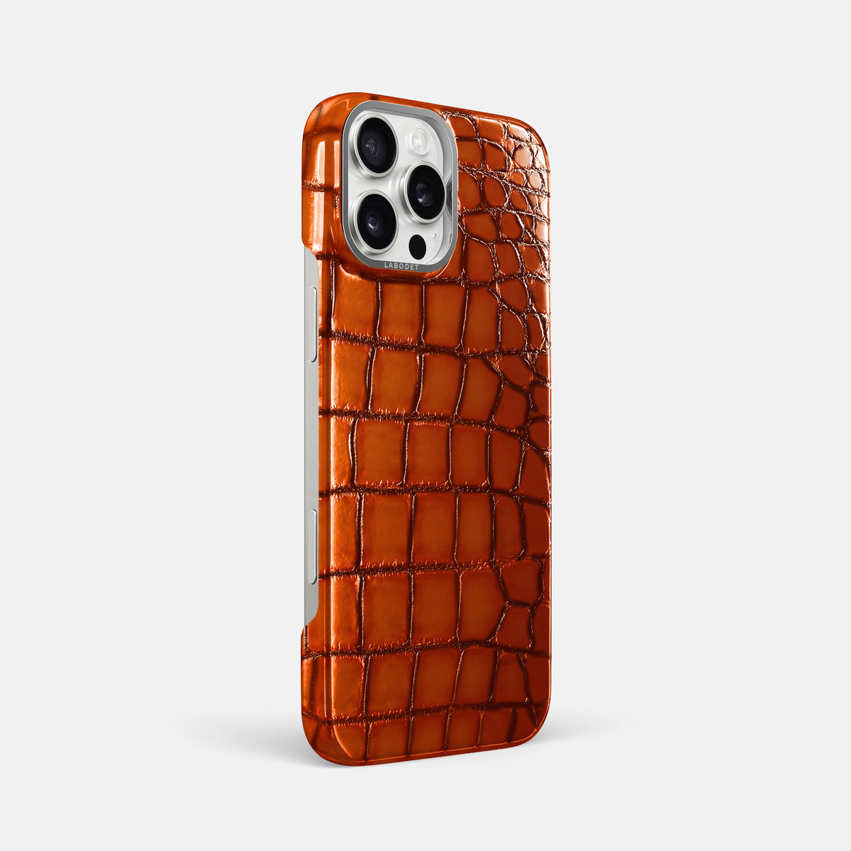 Clay-Court iPhone 16 Pro Max Classic Case Patina Alligator with Steel Metal -2 | Clay-Court-Steel