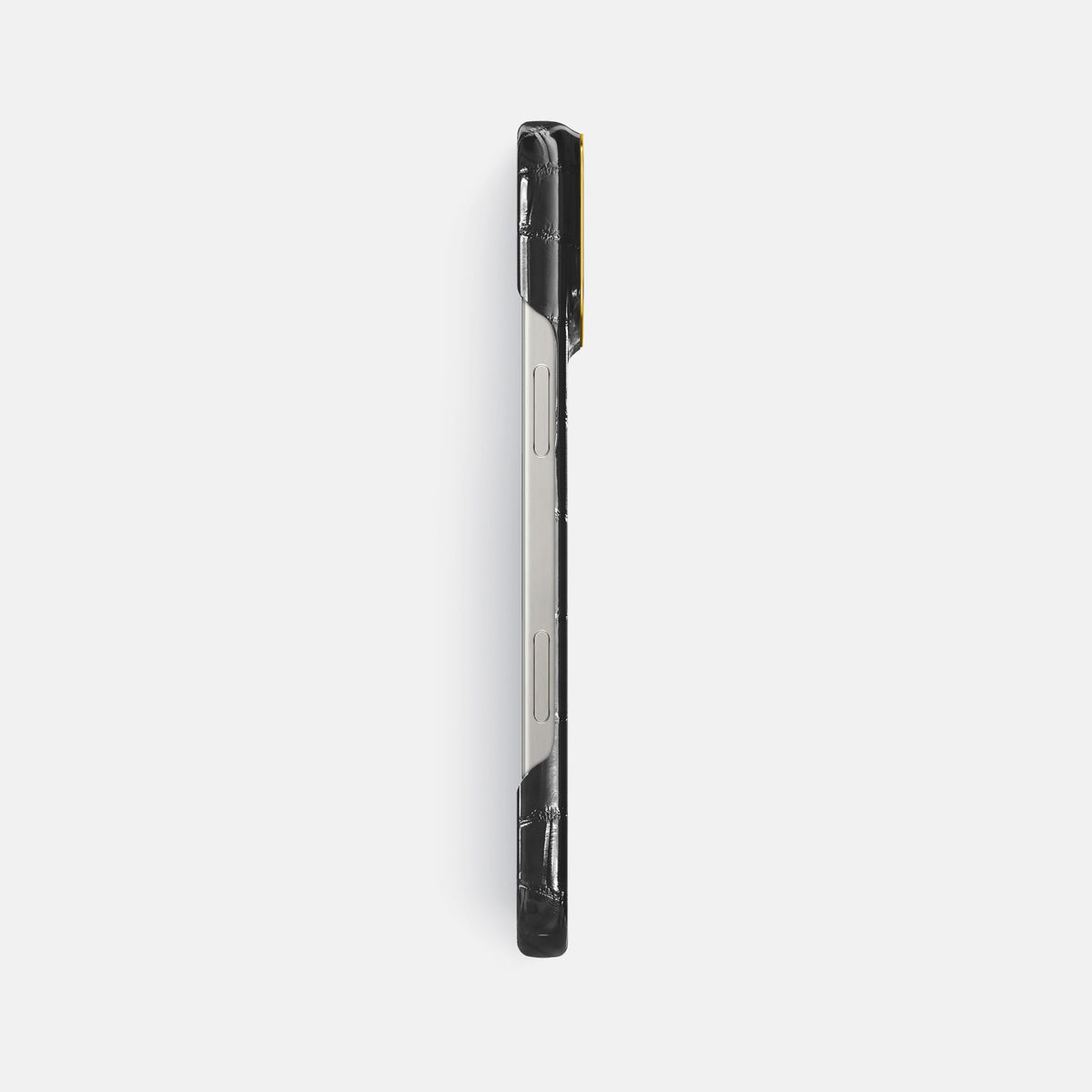 Havana-Black iPhone 16 Pro Max Classic Case Patina Alligator with Gold Metal -3 | Havana-Black-Gold