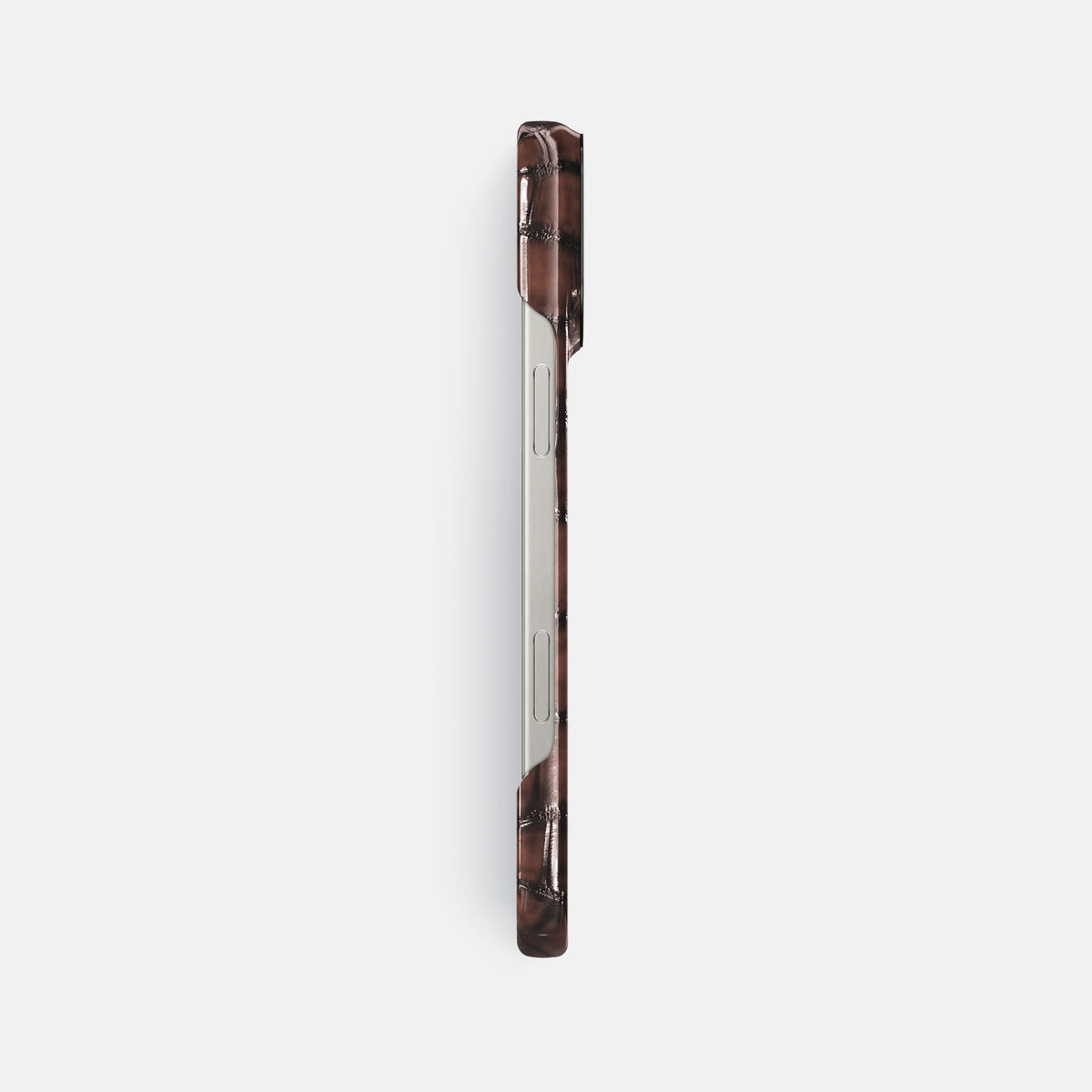 Havana-Brown iPhone 16 Pro Max Classic Case Patina Alligator with Black Metal -3 | Havana-Brown-Black